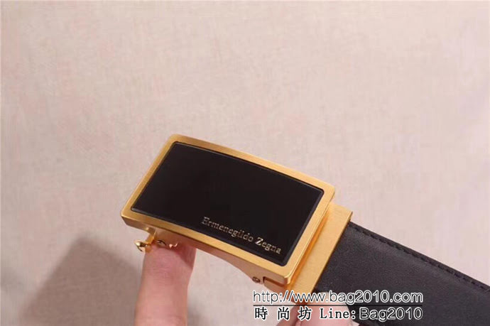 Zegna 傑尼亞 雙面原版進口小牛皮 316精鋼Z字扣 男士皮帶  xfp1230
